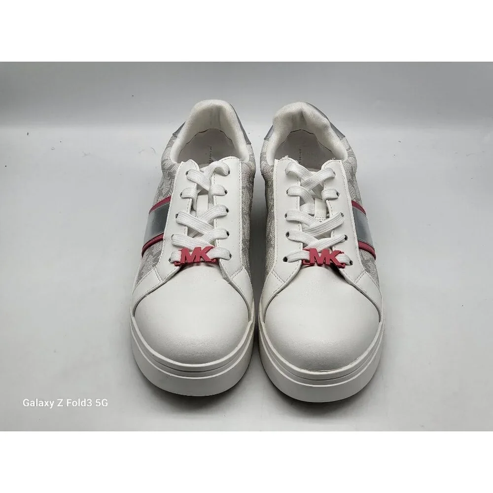 Michael‎ Kors Poppy Embellished Logo Stripe  Womens Sneakers Shoes Size 5 - Picture 2 of 9